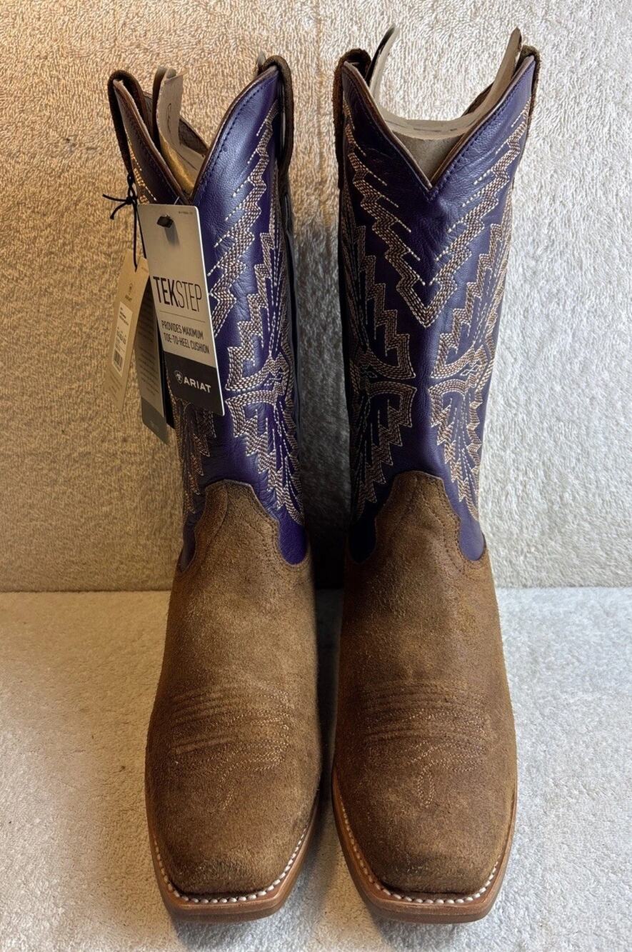 ARIAT MEN'S FUTURITY SHOWMAN ROUGHOUT WESTERN BOOTS - NARROW SQUARE TOE 9.5 EE